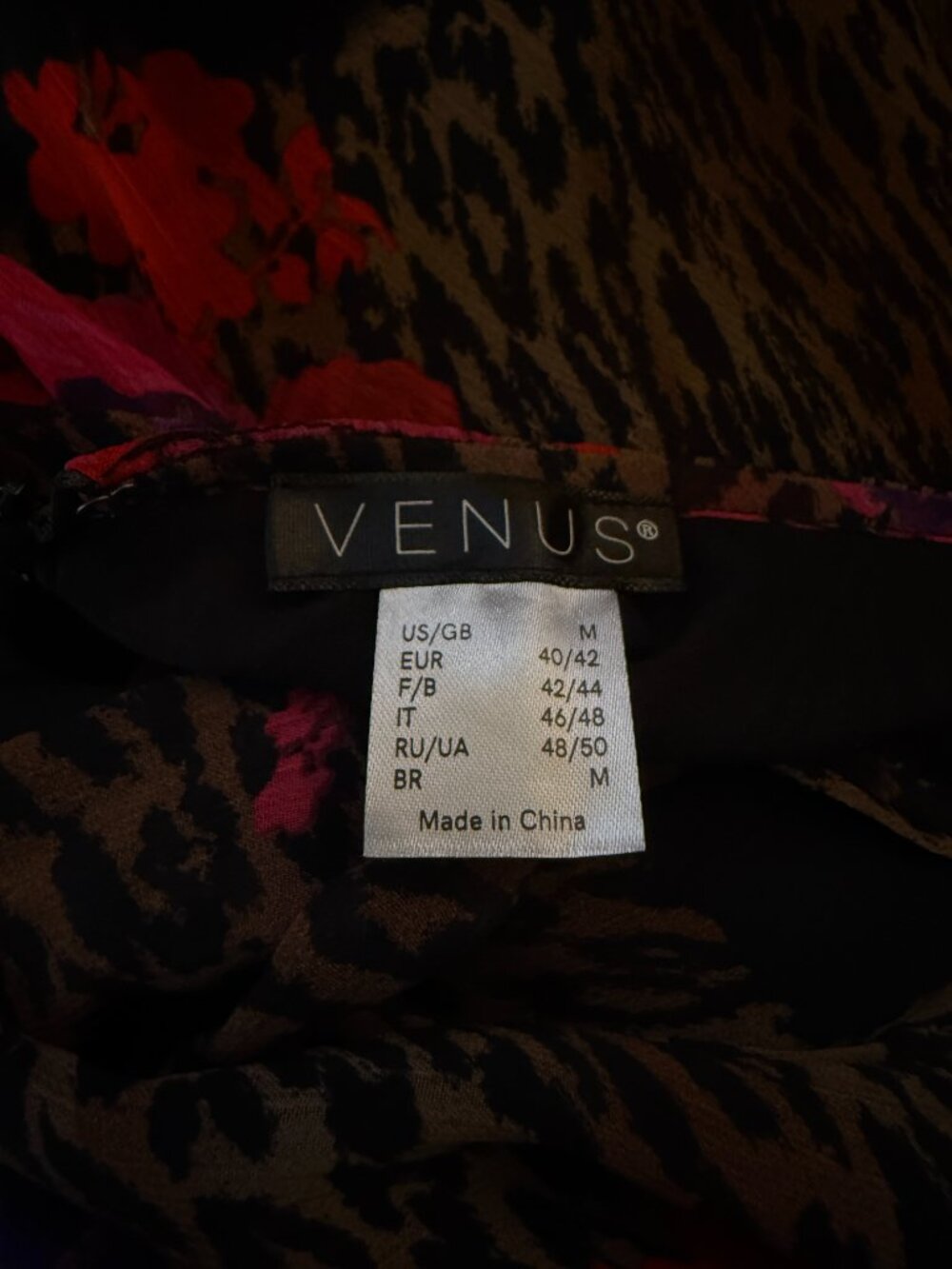Venus Backless Halter Jumpsuit Floral Leopard Print Beaded Neck Size M - Picture 10 of 10